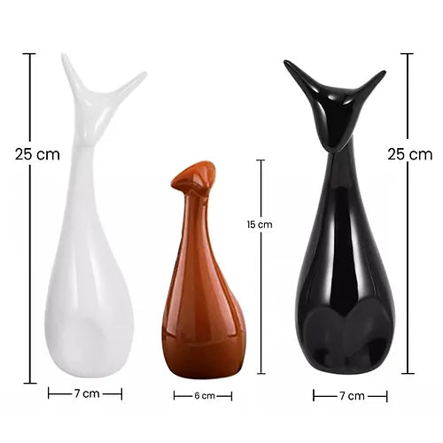 Deer Black Brown White Glossy
