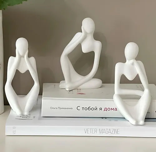 Thinker Set of 3 White Matte