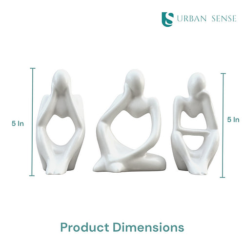 Thinker Set of 3 White Matte