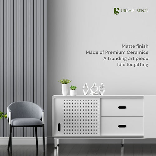 Thinker Set of 3 White Matte