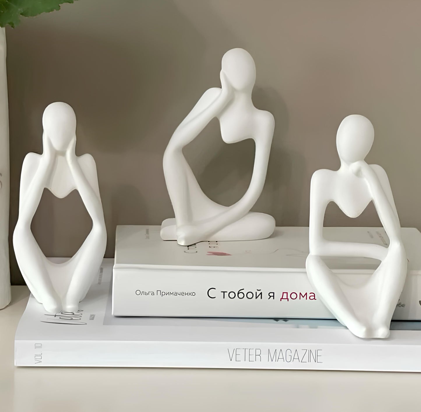 Thinker Set of 3 White Matte