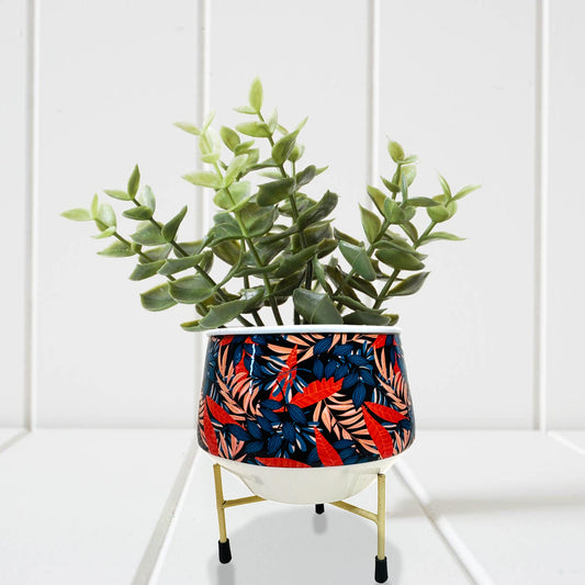 Metal Multicolor Planter with H stand